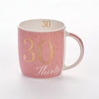 Boxed Birthday Gift Mug Age 30 Pink And Gold