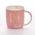 Boxed Birthday Gift Mug Age 40 Pink And Gold