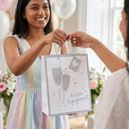 Gift Bag Engagement Champagne Large Portrait Silver/White