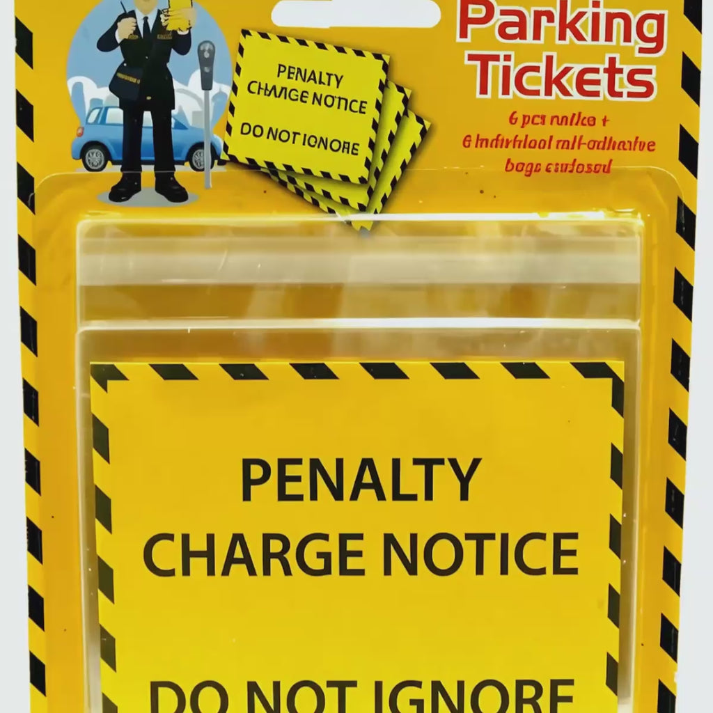 6 Realistic Looking Joke Parking Tickets With Plastic Covers