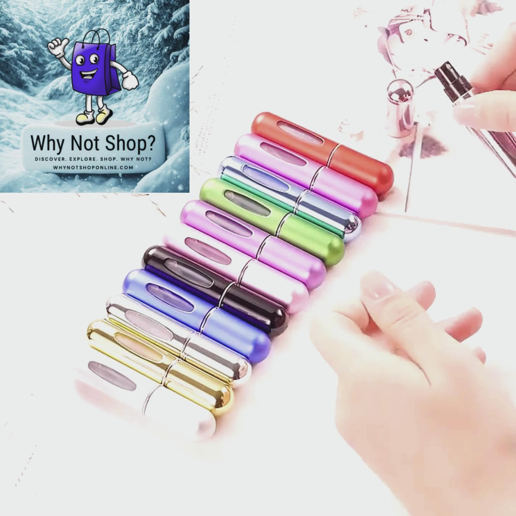 Portable Mini Refillable Perfume Spray Bottle Atomiser 5ml Metallic Pink