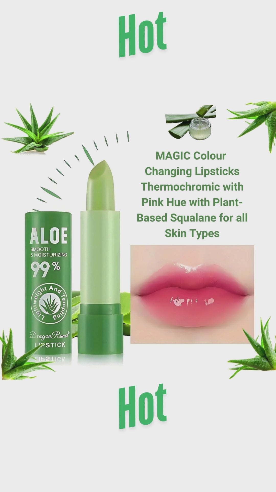 Magic Colour Changing Lipsticks Thermochromic With Pink Hue