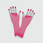 Women's 80's Neon Pink Net Gloves