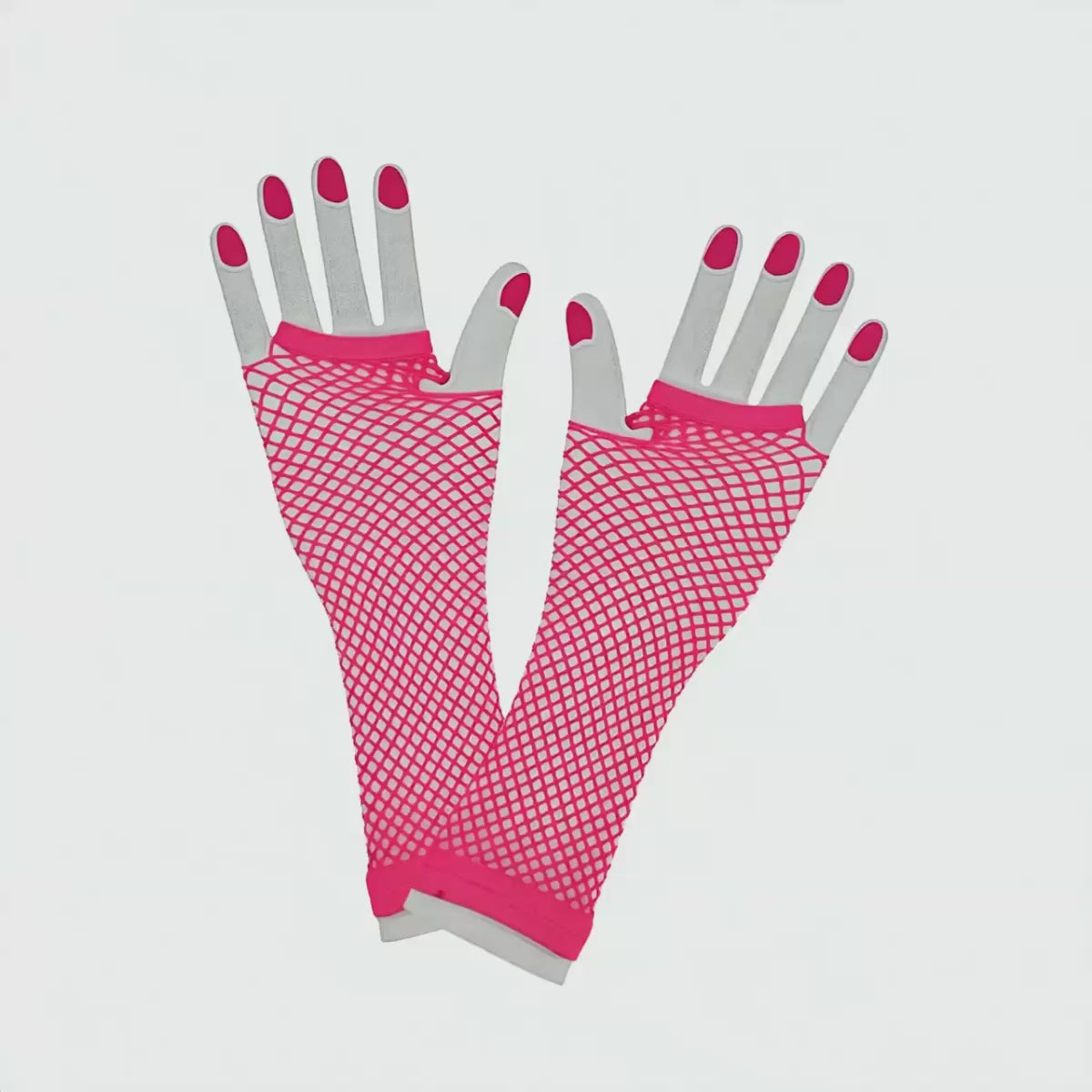 Women's 80's Neon Pink Net Gloves