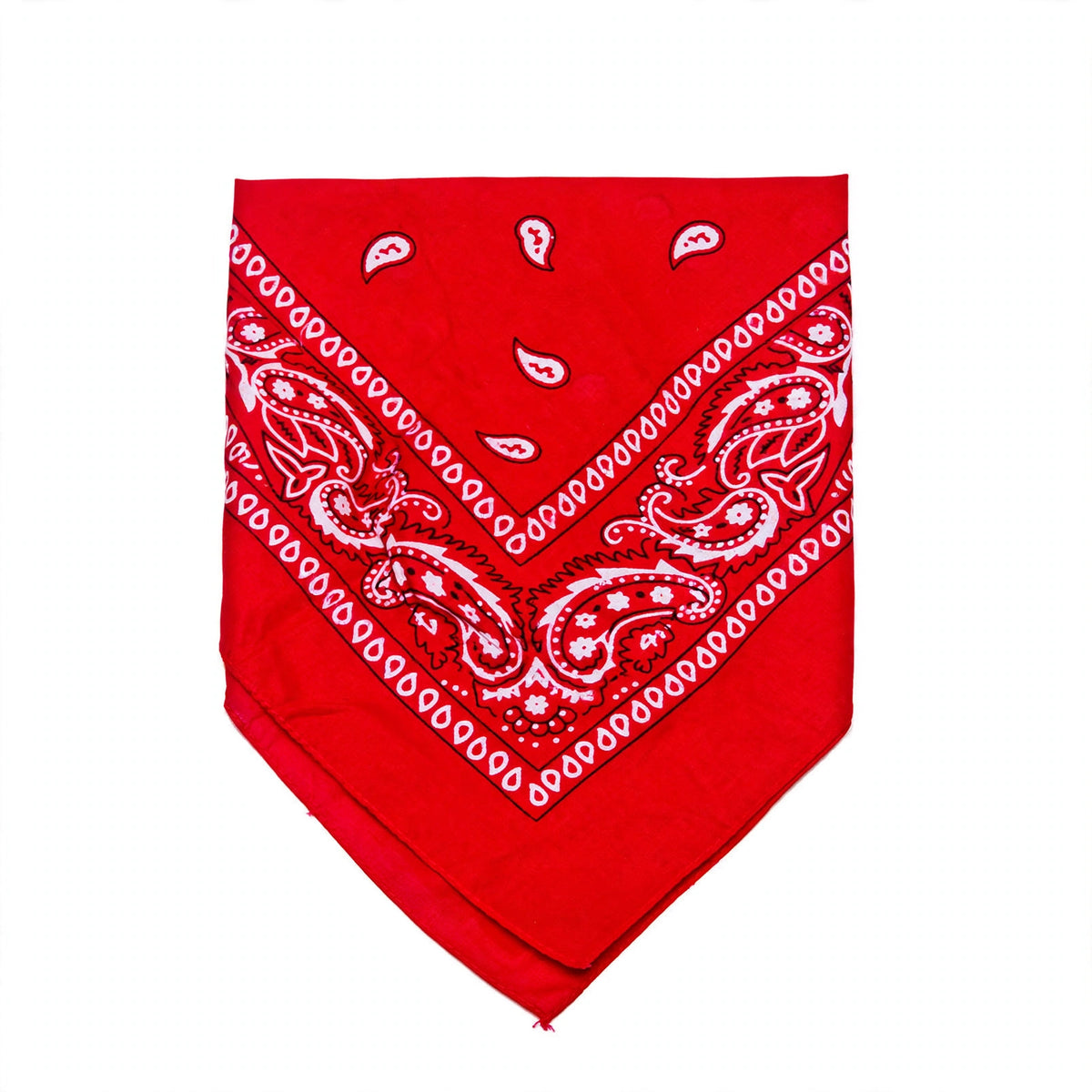 Red and white paisley bandana with Western style