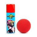 Red hair spray and red sponge clown nose kit for costume use
