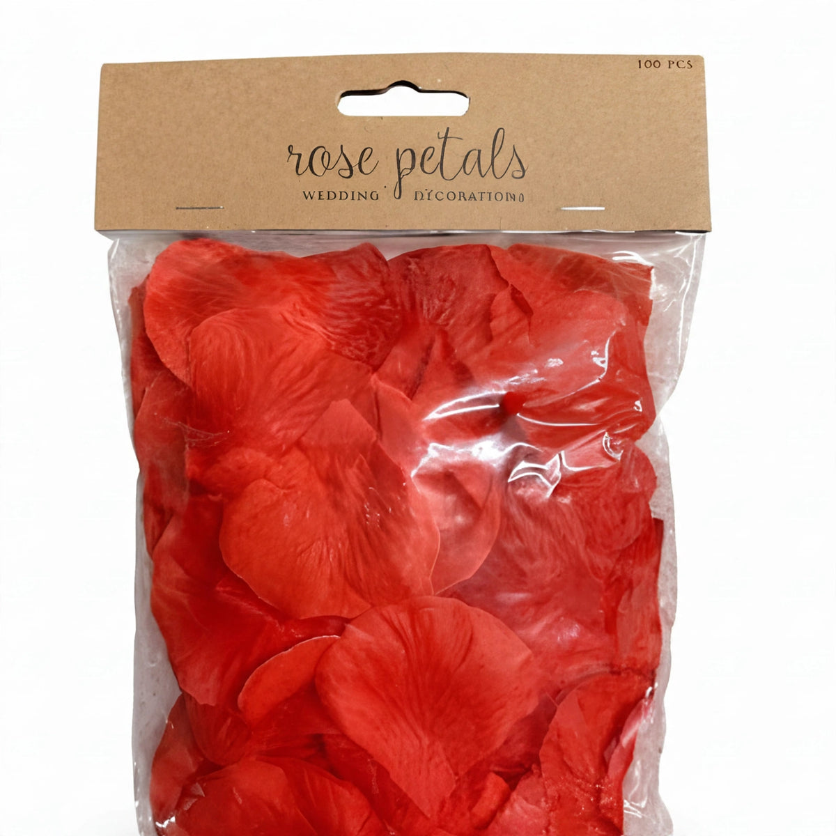 Close-up view of red rose scatter petals from Party Deco