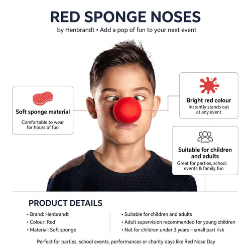 Features soft sponge material, bright red colour, suitable for children and adults