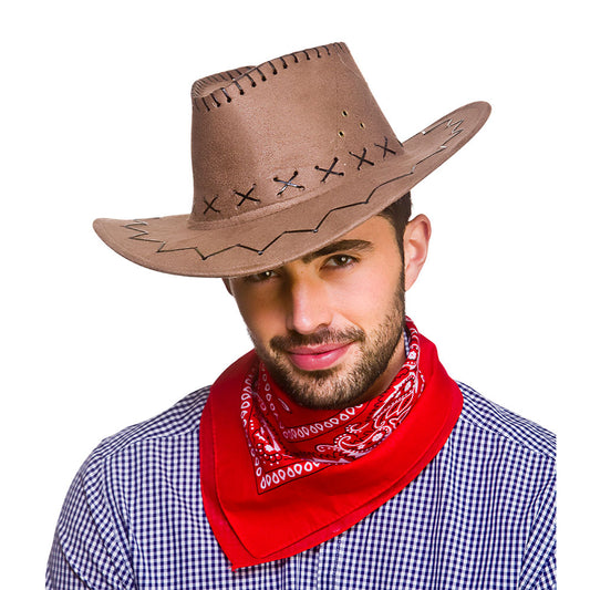 Red And White Cowboy Bandana With Paisley Design
