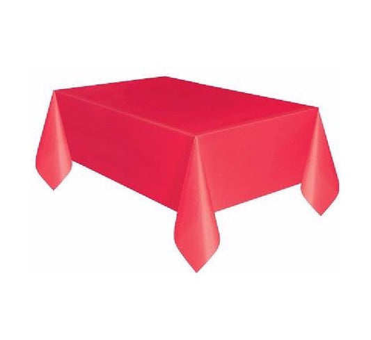 Red Plastic Table Covers for Parties and Events 1.37M X 2.74M
