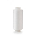Reel of white cotton sewing thread with 500 yards length