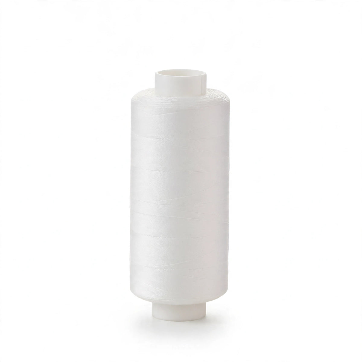 Reel of white cotton sewing thread with 500 yards length