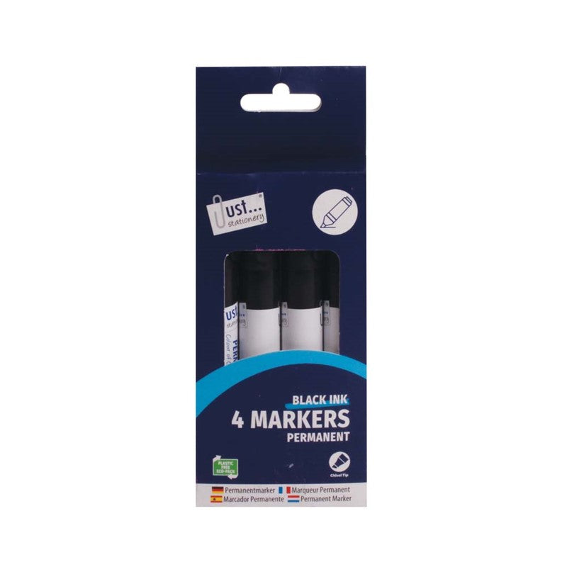 Tallon 4 Pack Black Permanent Markers Chisel Tip