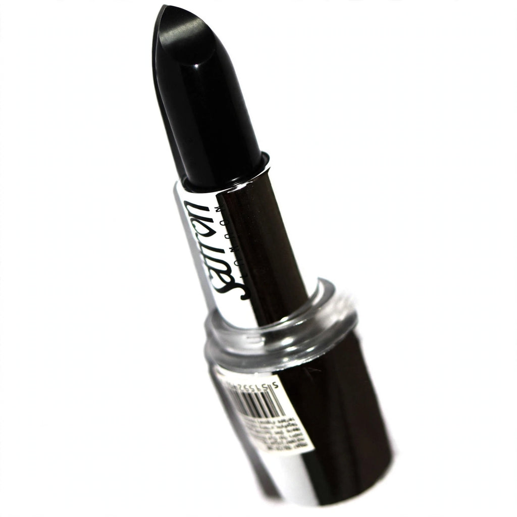 Saffron Black Lipsticks in intense black shade with standard lipstick bullet