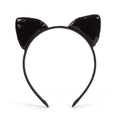 Shiny Black Cat Ears Headband with glossy black finish and classic cat-ear shape