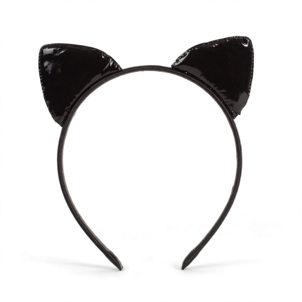 Shiny Black Cat Ears Headband with glossy black finish and classic cat-ear shape