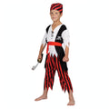 Shipwreck Pirate Boy Fancy Dress Costume with shirt, waistcoat, trousers, belt, and bandana