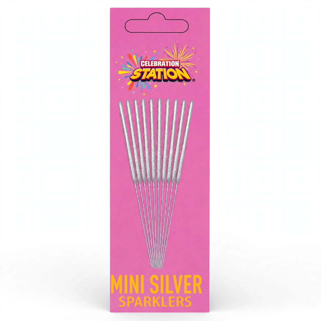 Silver mini sparklers pack of 10 with 4.5 inch length