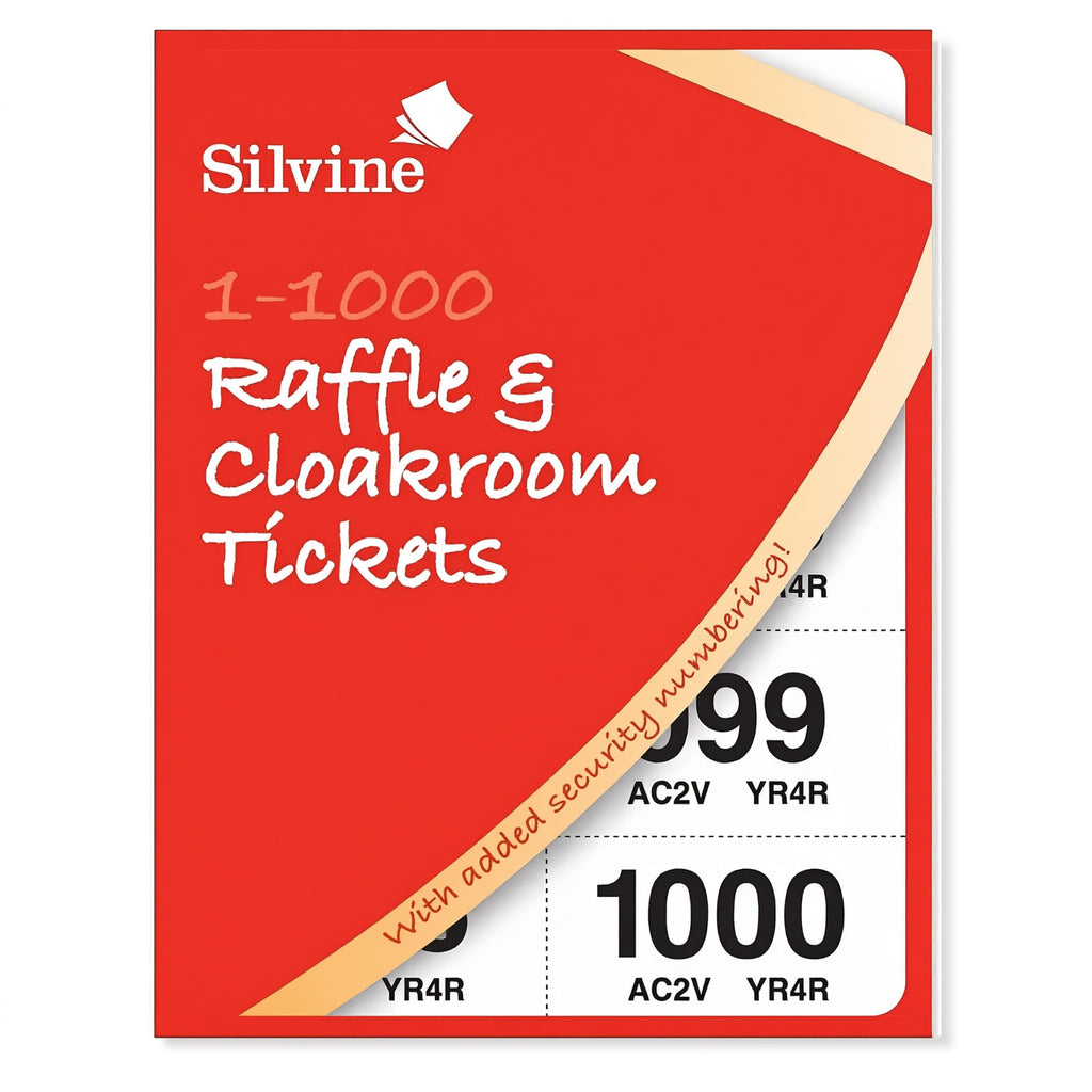 Silvine 1000 Cloakroom Raffle Tickets Security Numbered