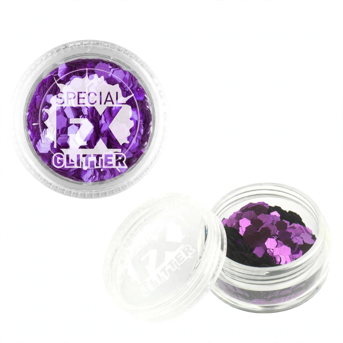 Smiffys Make-Up FX Purple Face and Body Confetti Glitter 2g container
