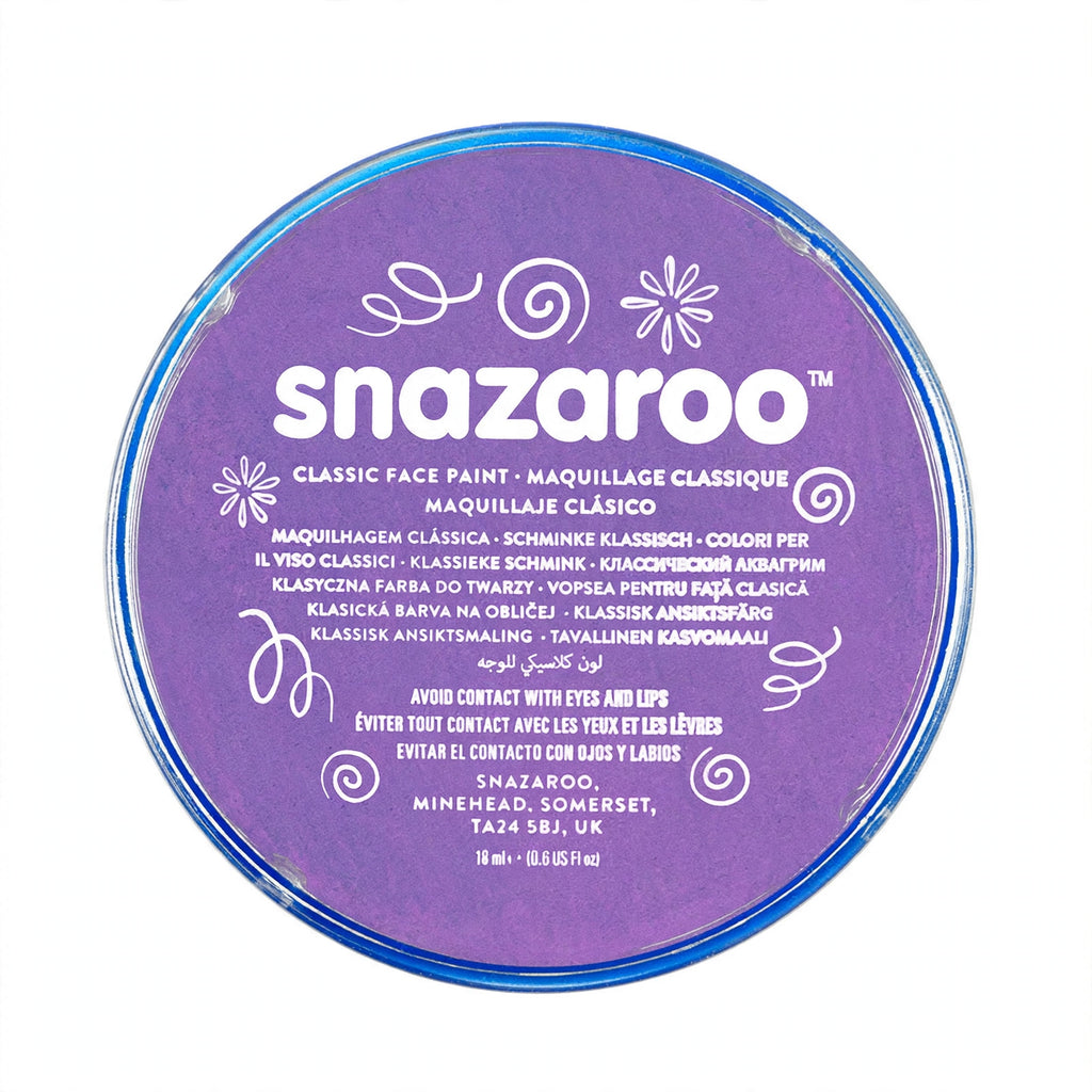 Detail view of Snazaroo Classic Lilac Face Paint in a 18ml pot