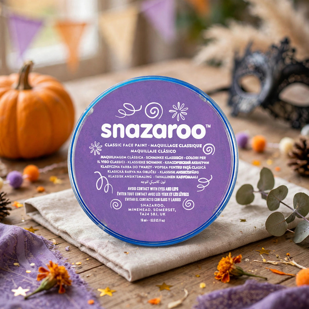 Person applying Snazaroo Classic Lilac Face Paint for a theatrical look
