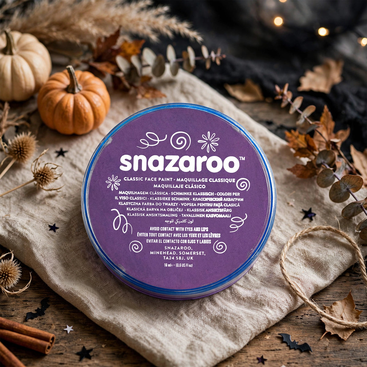 Snazaroo Classic Purple Face Paint being used for a creative makeup look