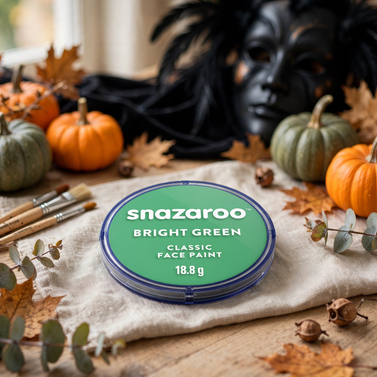 Snazaroo Classic Bright Green Face Paint being used at a costume event