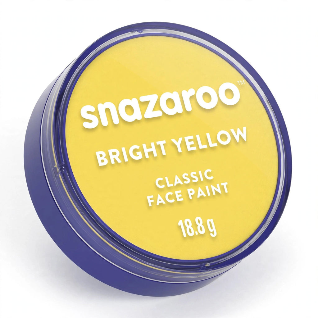 Detail view of Snazaroo Classic Bright Yellow Face Paint packaging