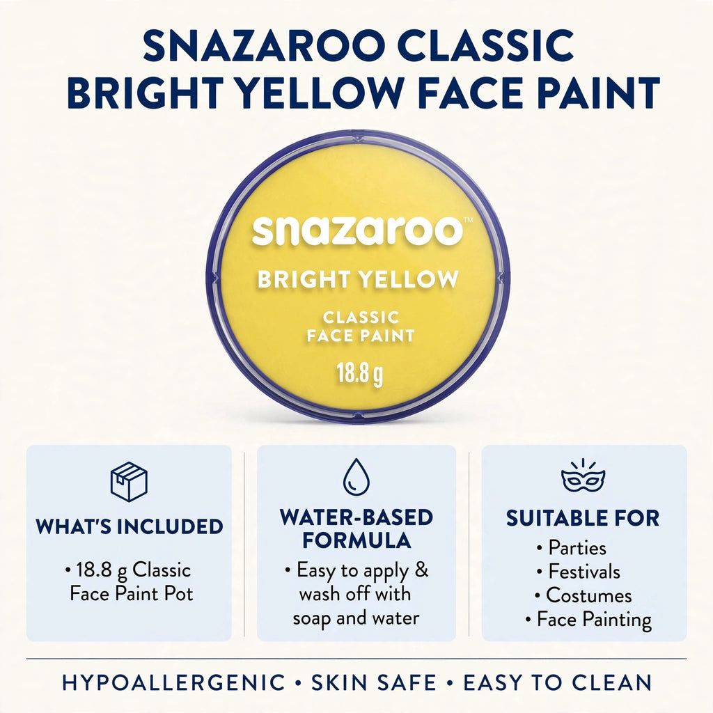 Practical information about Snazaroo Classic Bright Yellow Face Paint usage