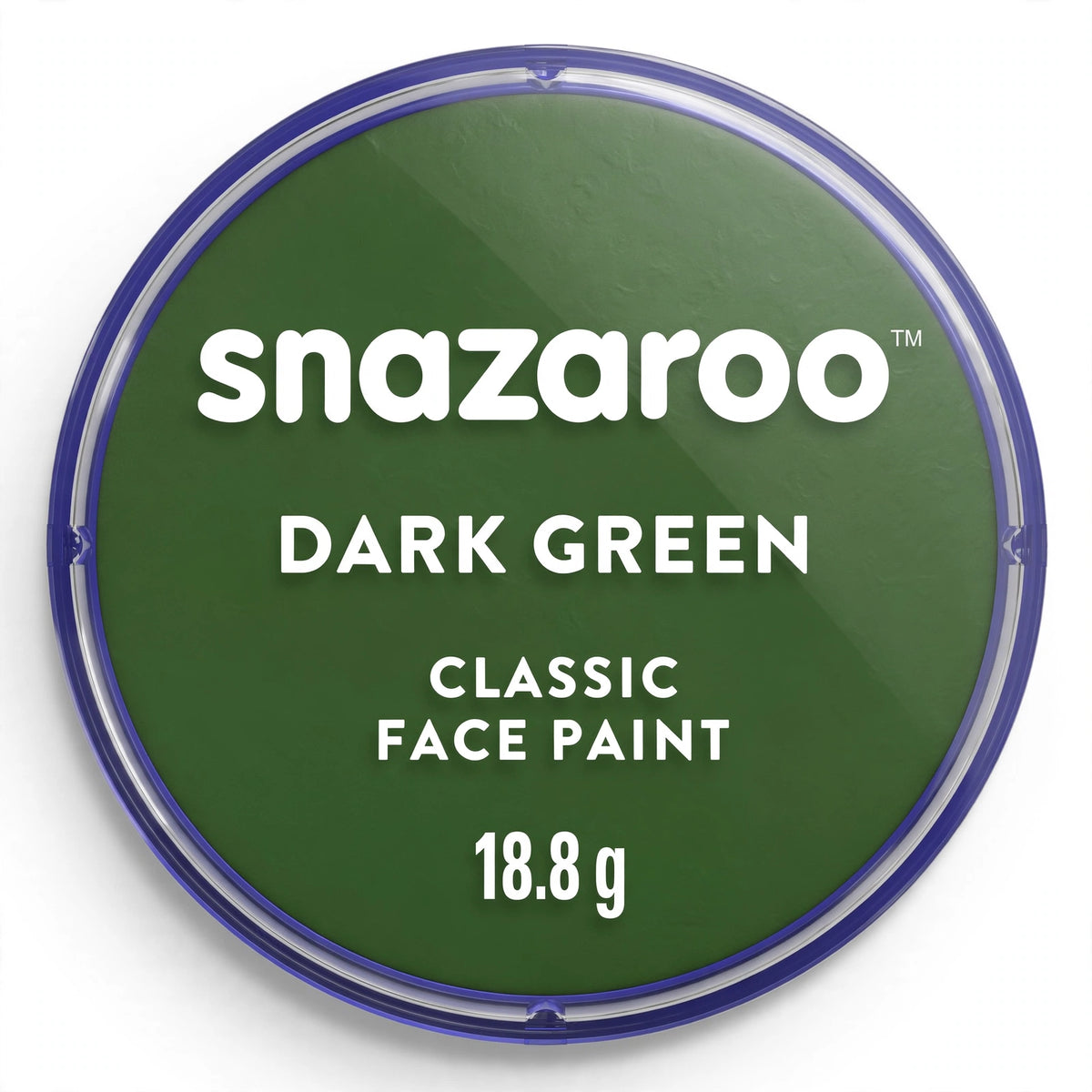 Detail view of Snazaroo Classic Dark Green Face Paint tube