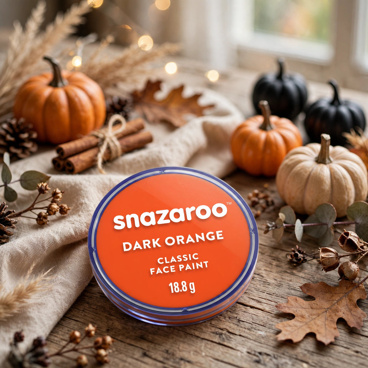 Snazaroo Classic Dark Orange Face Paint being used for Halloween makeup