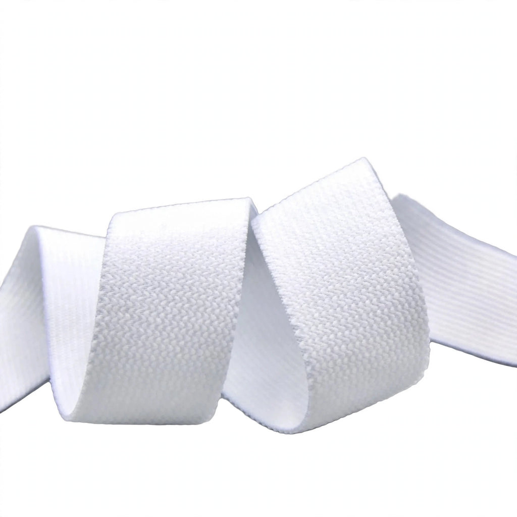 Soft white elastic one inch wide and one metre long