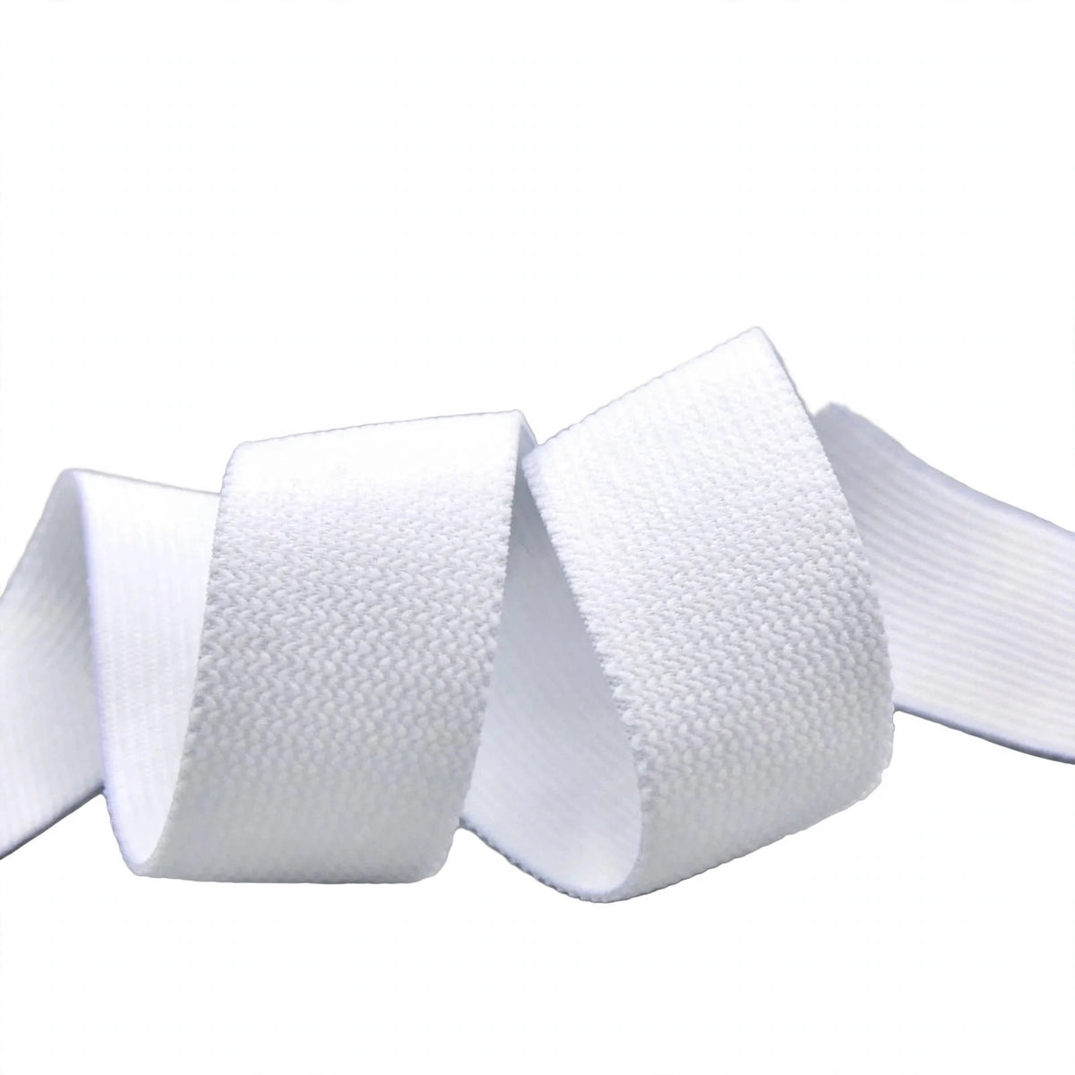 Soft white elastic one inch wide and one metre long
