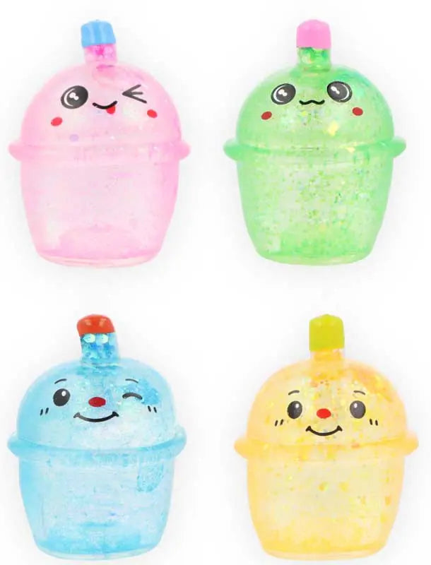 Stretch & Squeeze Bubble Tea Gel Toy Assorted Colours