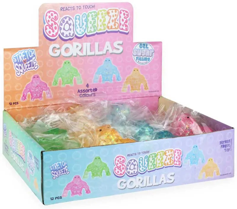 Stretch & Squeeze Gorilla Gel Toy Assorted Colours
