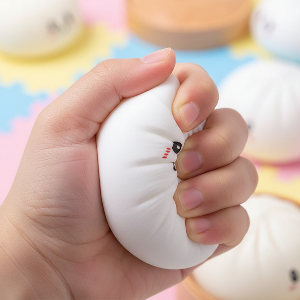 Squishy BAO Dumpling Toy – Close-up Squeeze