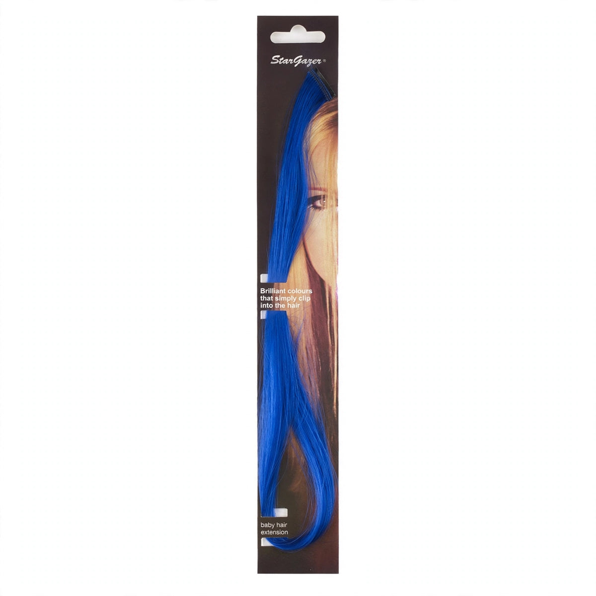 Stargazer Baby Hair Extension in blue with clip-in design