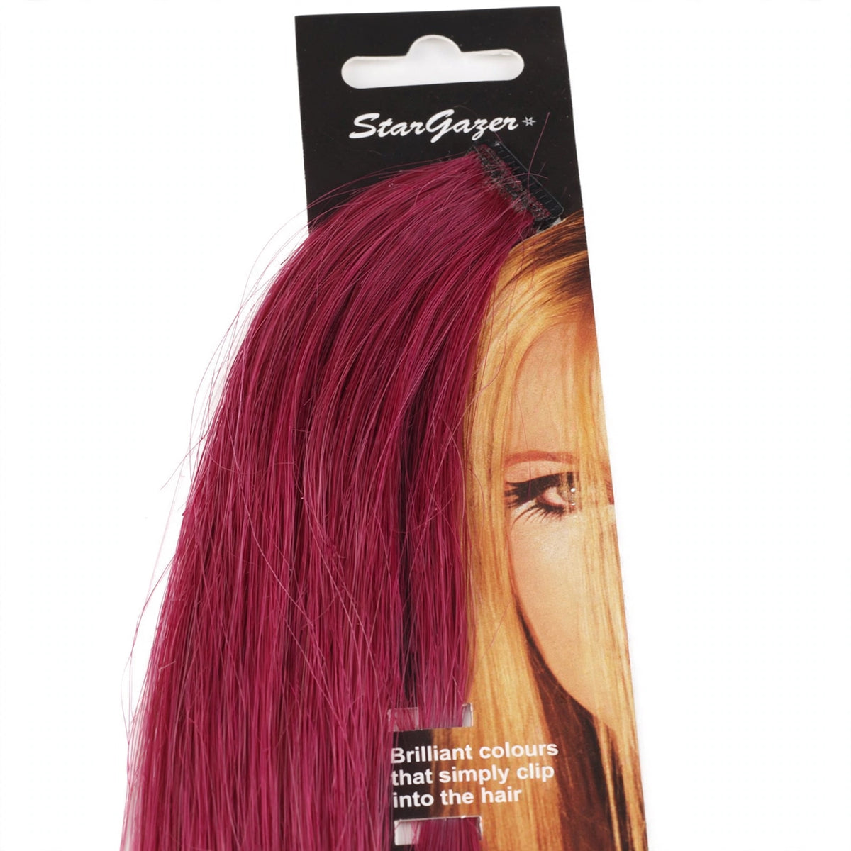 Close-up of Stargazer Baby Hair Extension Flame clip-in attachment
