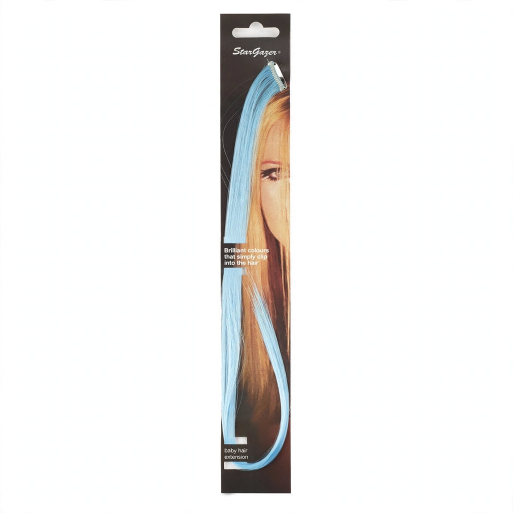 Stargazer Baby Hair Extension in sky blue with clip-in design