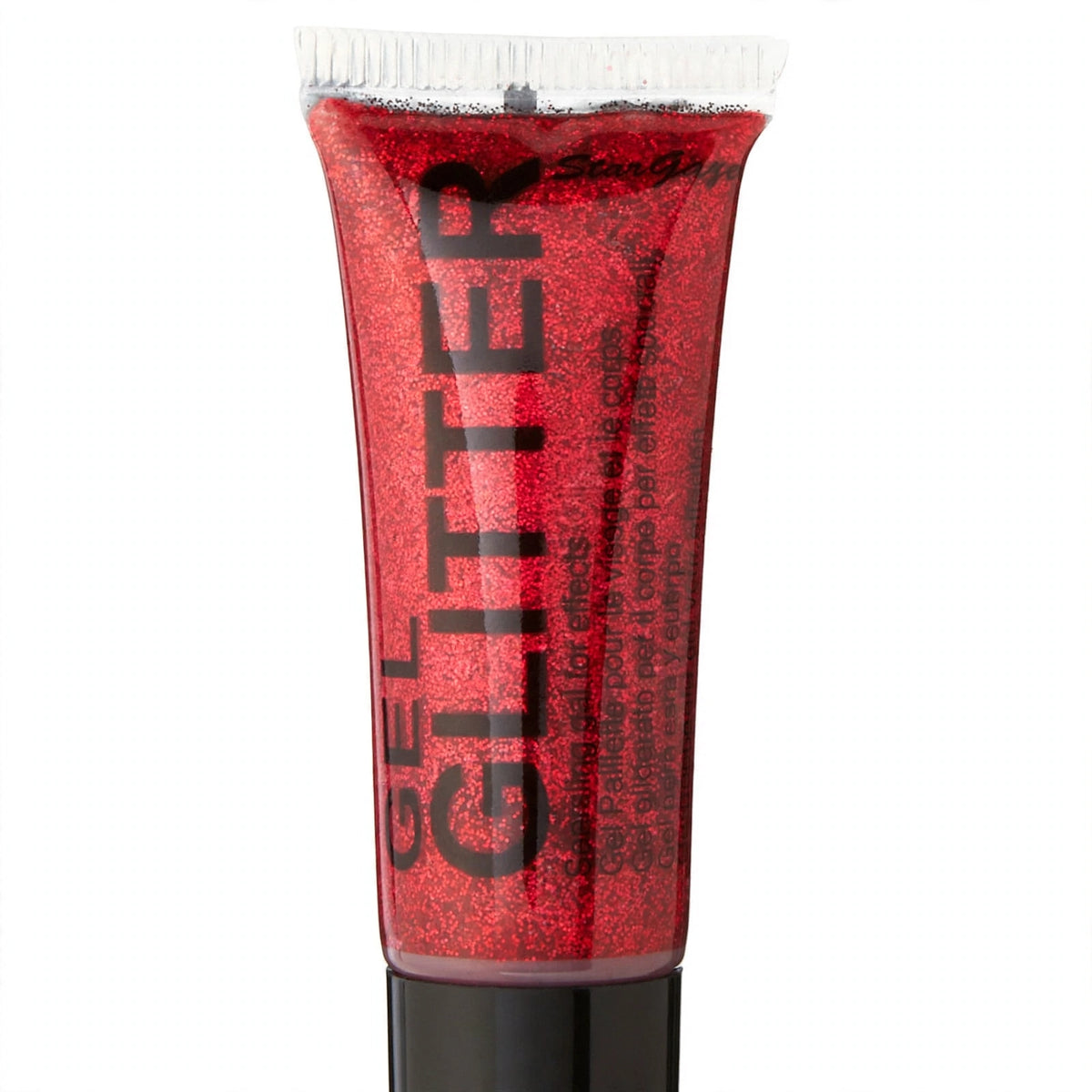 Close-up of Stargazer Gel Glitter Red gel glitter in 10ml pot