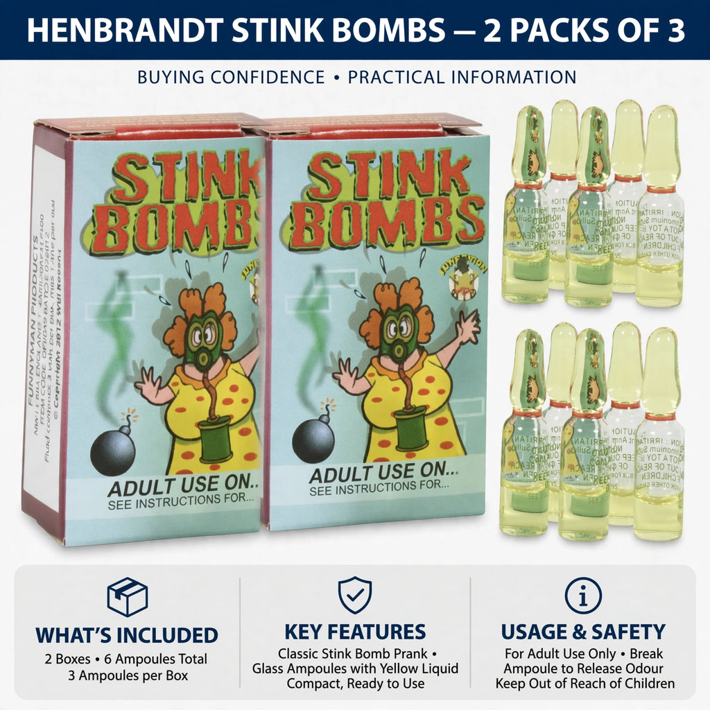 Room for laughter with Henbrandt Stink Bombs designed for harmless fun