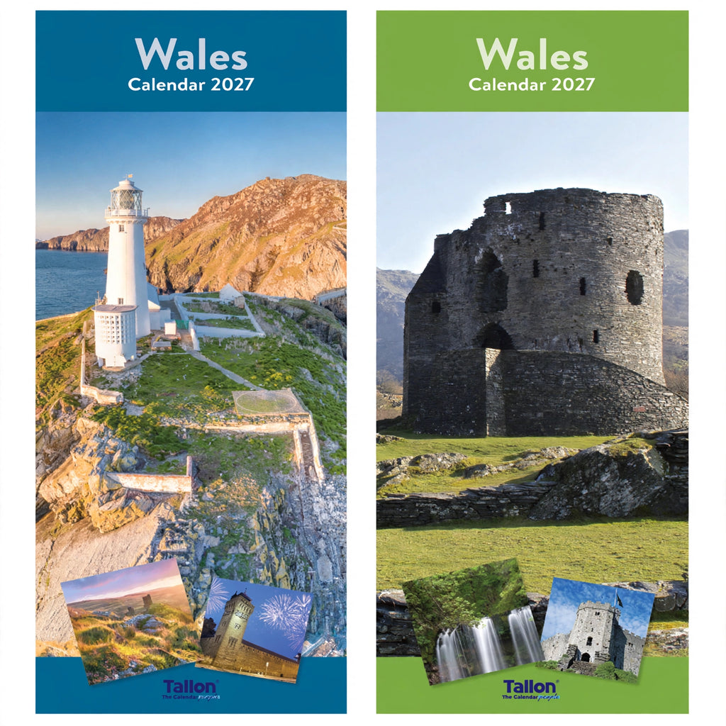 Super Slim 2027 Calendar Wales with a streamlined design and Welsh theme