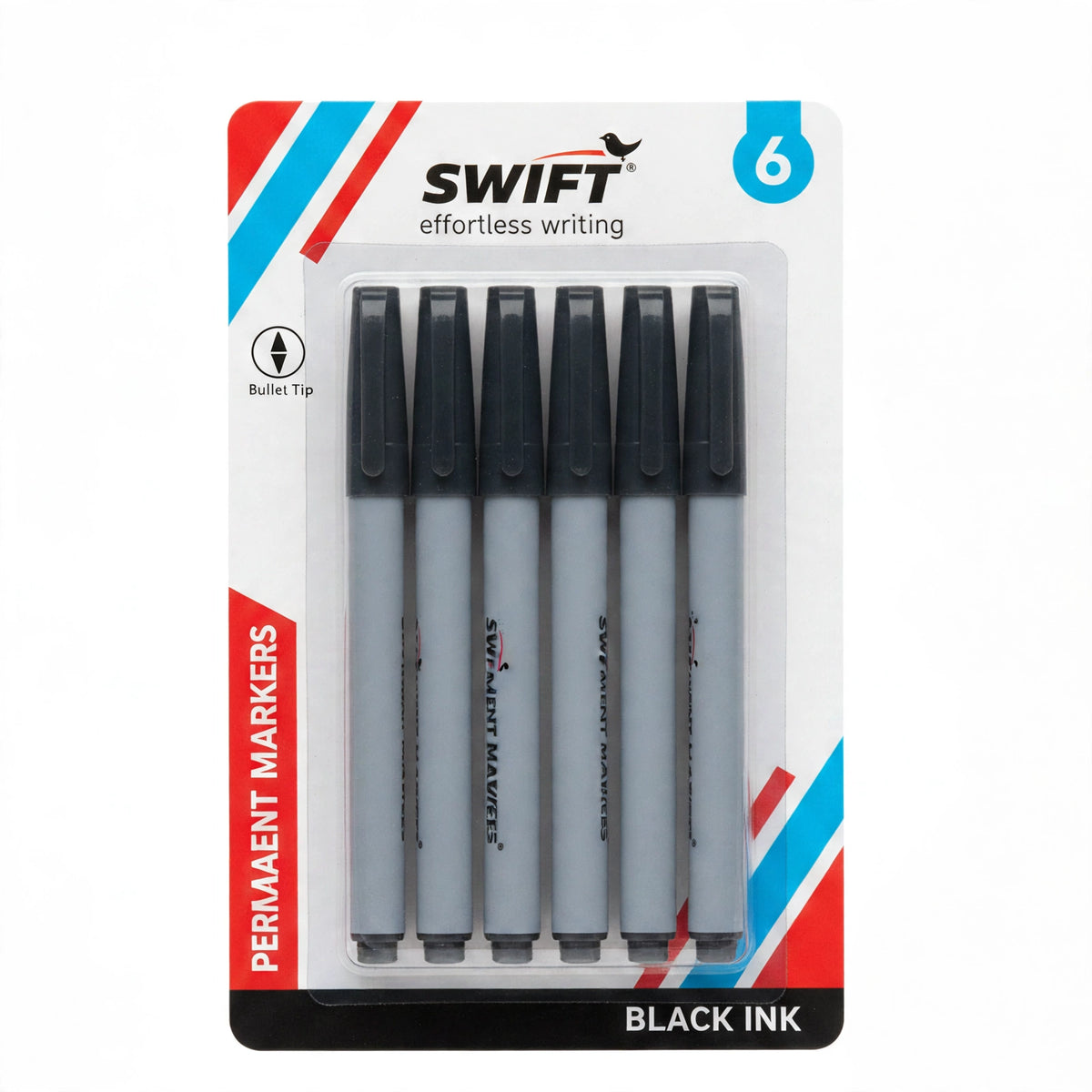 Close-up view of Swift Permanent Marker with black permanent ink