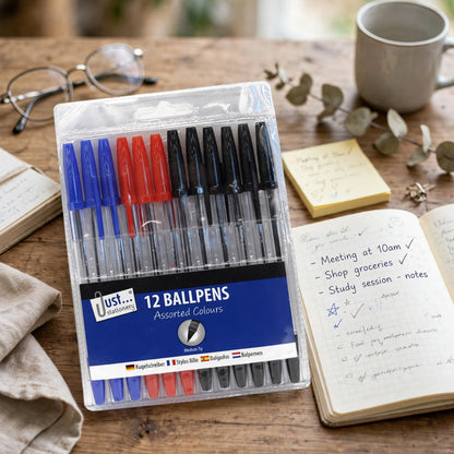 Tallon assorted ballpoint pens used for writing notes and doodles at school, work, or home