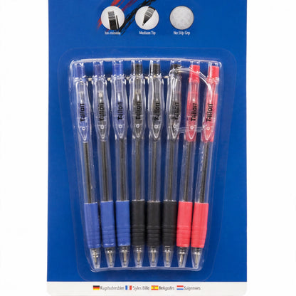 Close-up of Tallon retractable pen with rubber grip and click mechanism