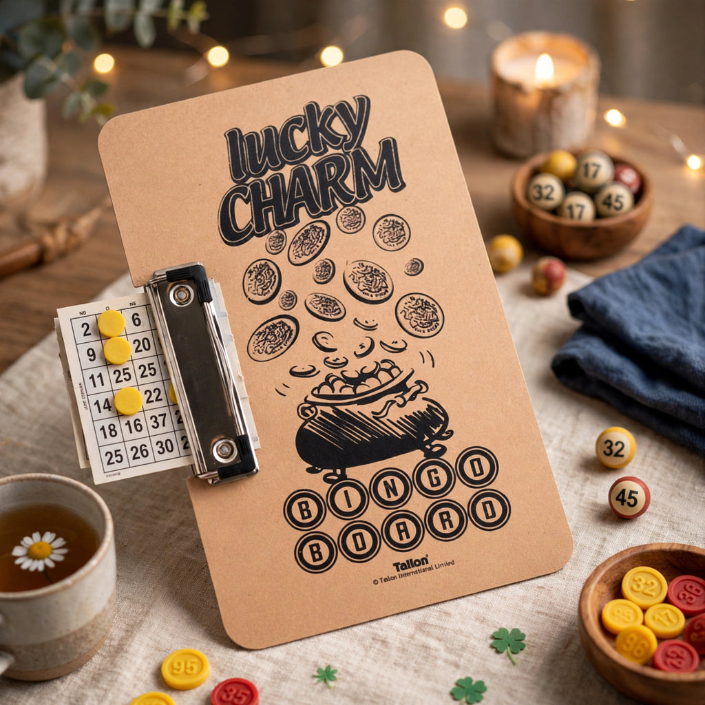 Tallon Lucky Charm Bingo Board used during a bingo game session