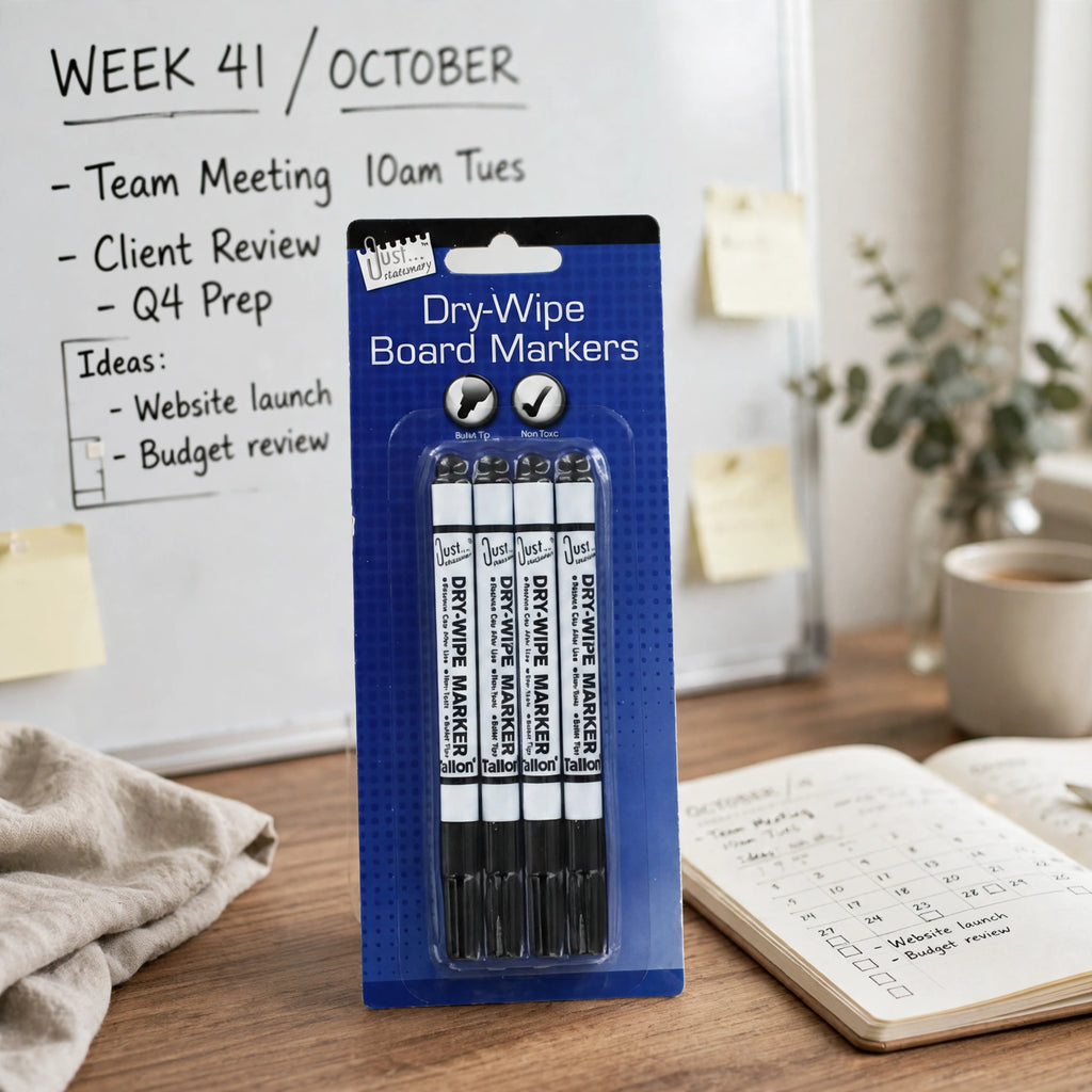 Tallon Dry Wipe Markers used for writing on a whiteboard in office or classroom