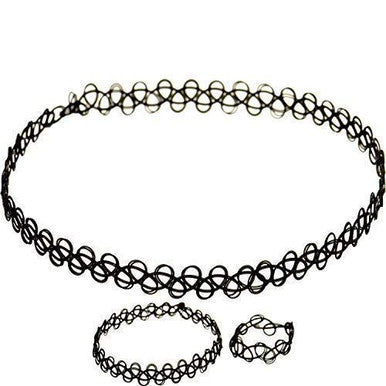 Black Tattoo Necklace, Bracelet & Ring Set | Merthyr Tydfil | Why Not Shop Online