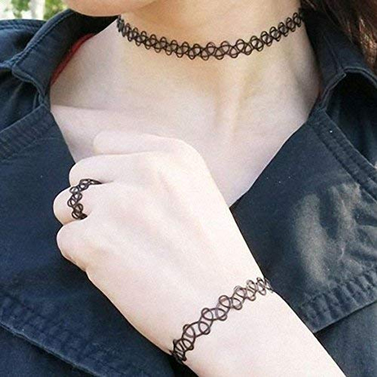 Black Tattoo Necklace, Bracelet & Ring Set | Merthyr Tydfil | Why Not Shop Online